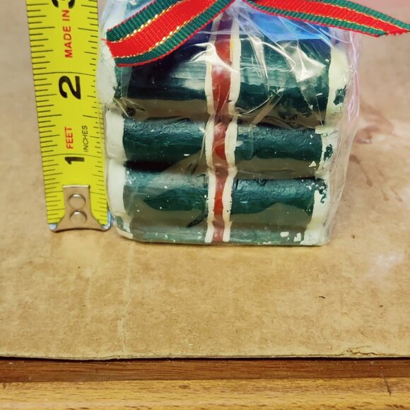 Vintage Christmas candles Red & Green ribbon candy from 90's - Picture 2 of 8